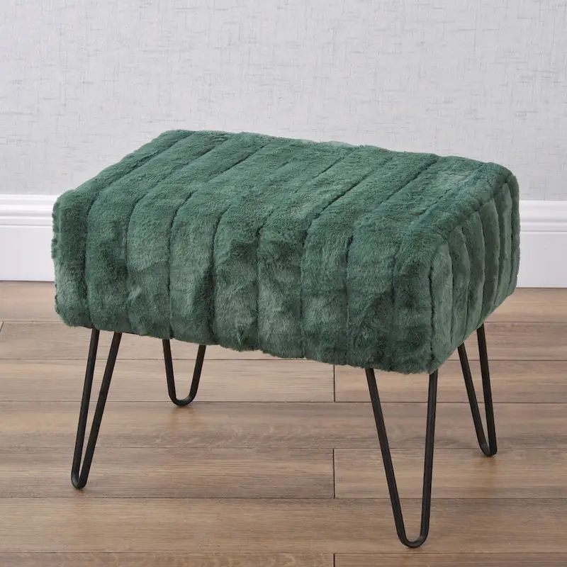 Serenta SuperMink Fauxfur Ottoman Bench