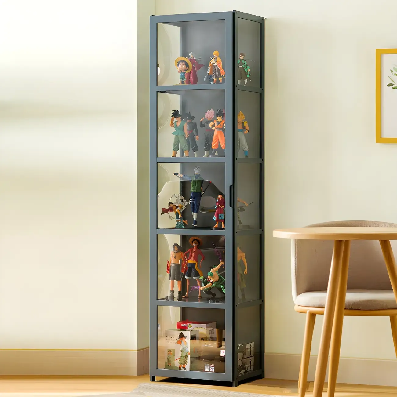 Modern Natural Bamboo Acrylic Standard  Display Cabinet