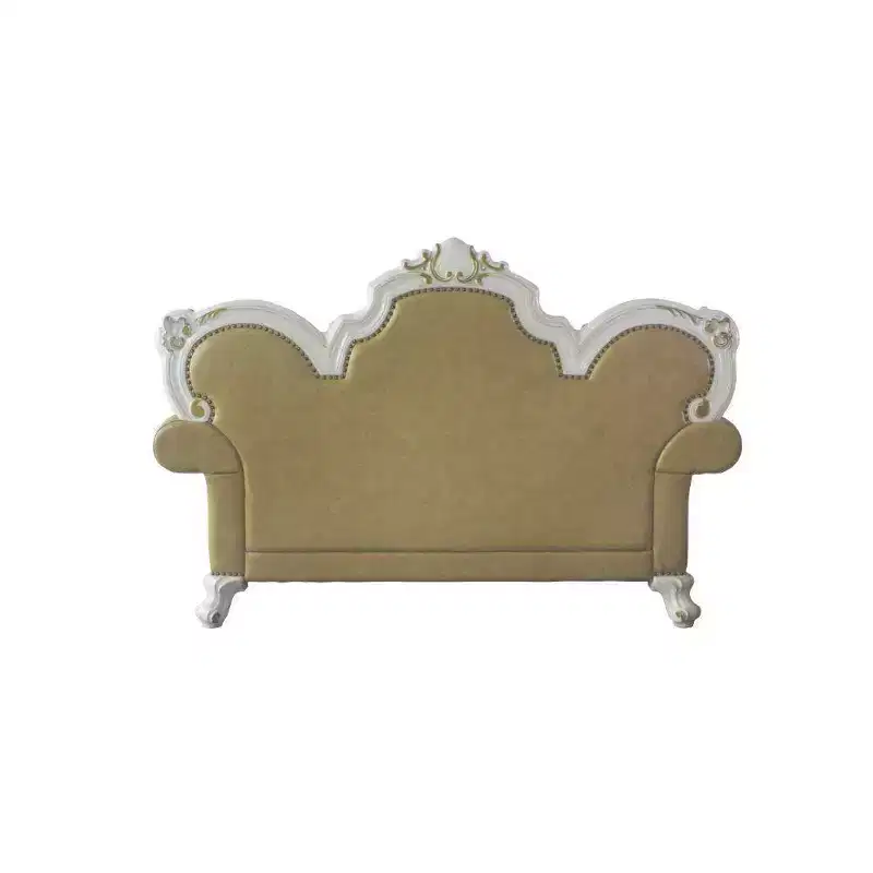 Acme Furniture Picardy Sofa Butterscotch Synthetic Leather/Antique Pearl Finish