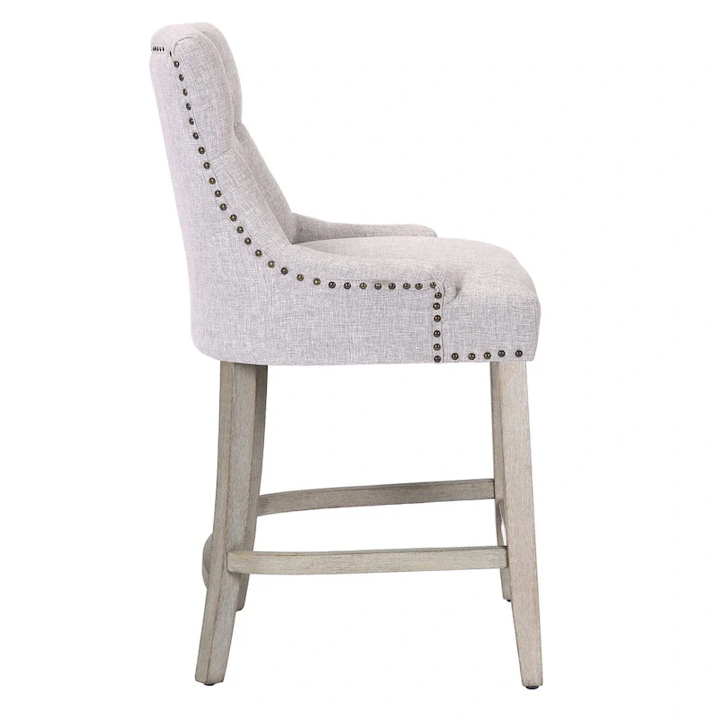 Upholstered Button Tufted Counter Bar Stool