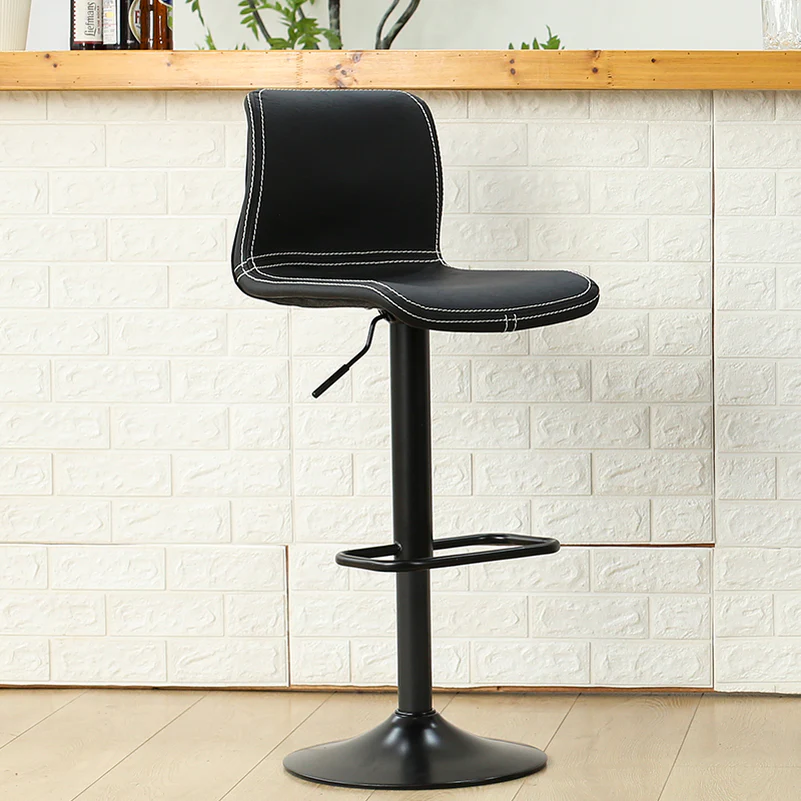 Leather Low Back Adjustable Swivel Sleek Bar Stools