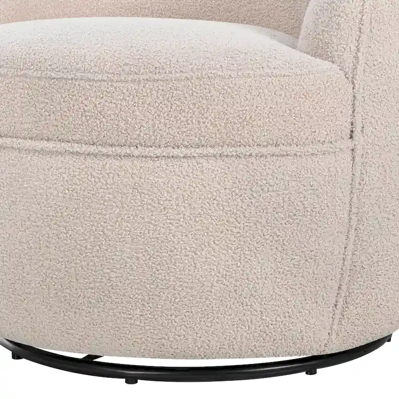 Roundhill Furniture Galleria 360 Swivel Teddy Sherpa Fabric Barrel Chair
