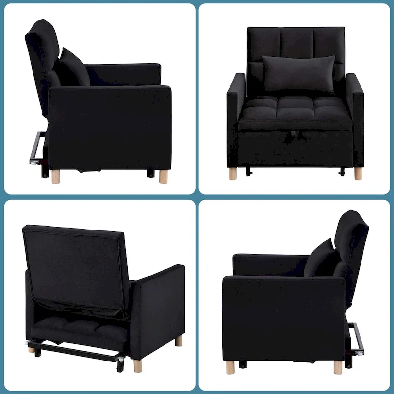 Aukfa Sleeper Chair Bed Convertible Single Sofa Chair with Pillow