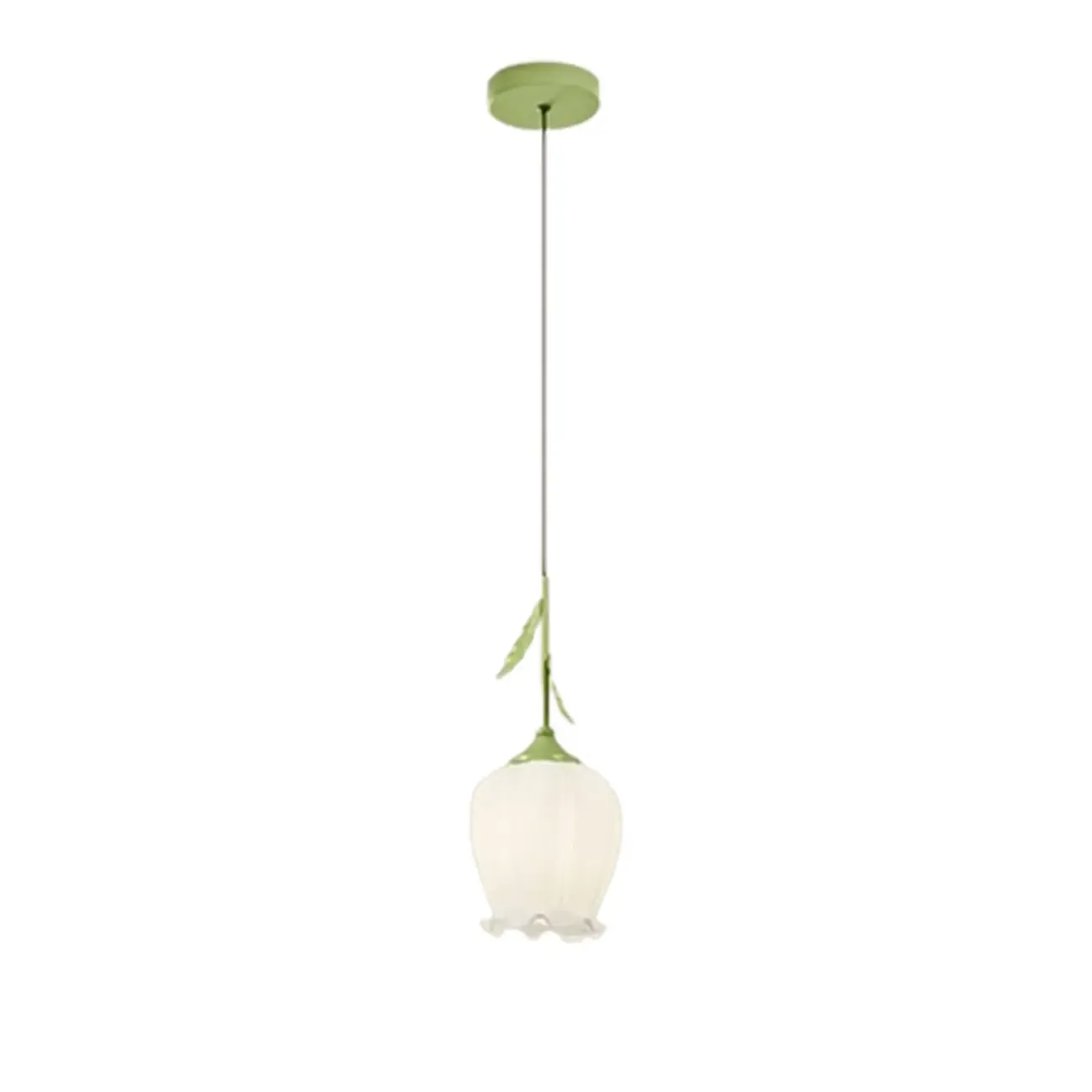 Kids Bedside White Glass Tulip Pendant Lamp