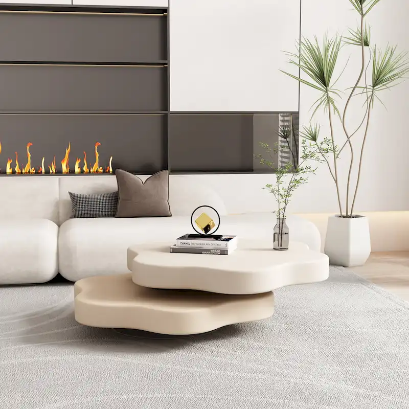 JASIWAY Modern Creative Cloud Rotating Coffee Table