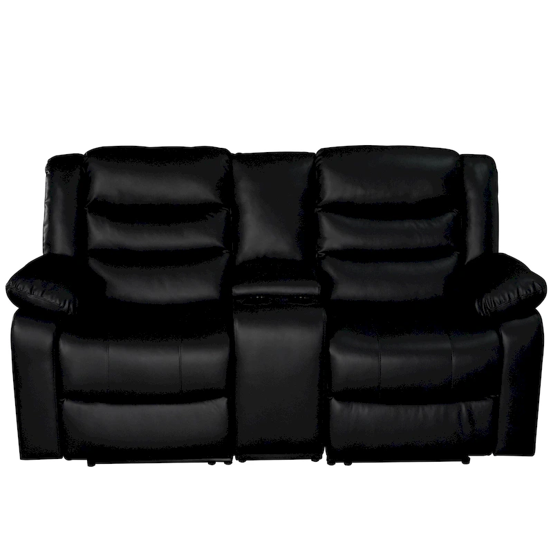Manual Reclining 3-Piece Living Room Sofa Set - Sofa with Dropdown Table, Loveseat with Console, and Recliner