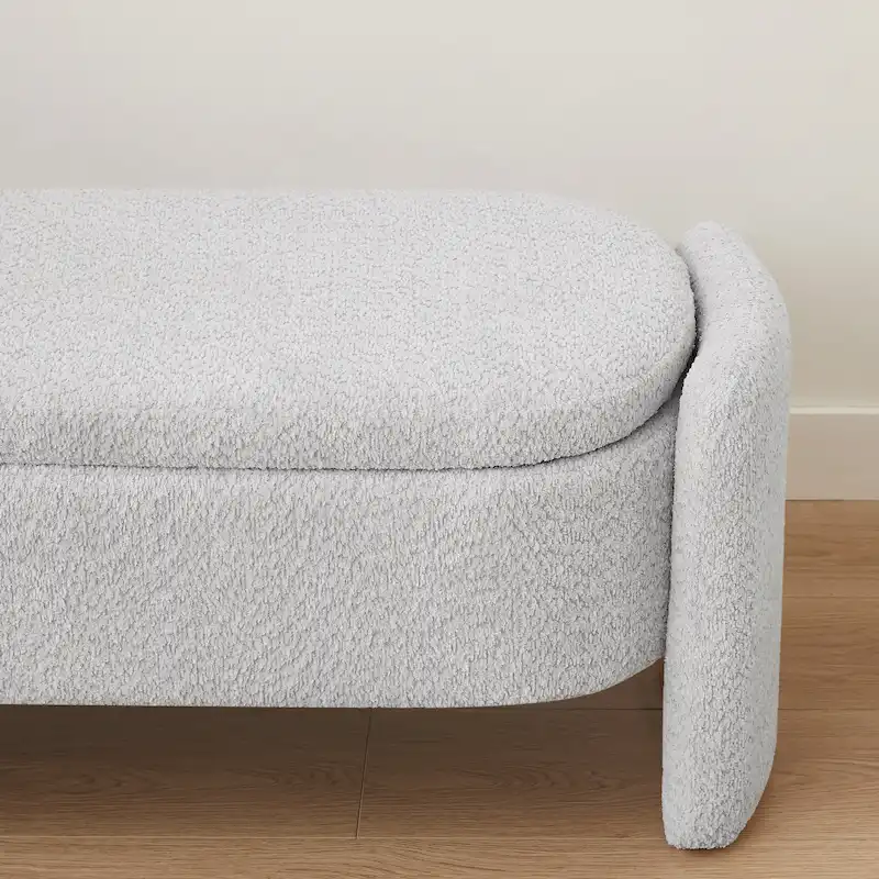 Fleece Fabric Bench with Large Storage Space