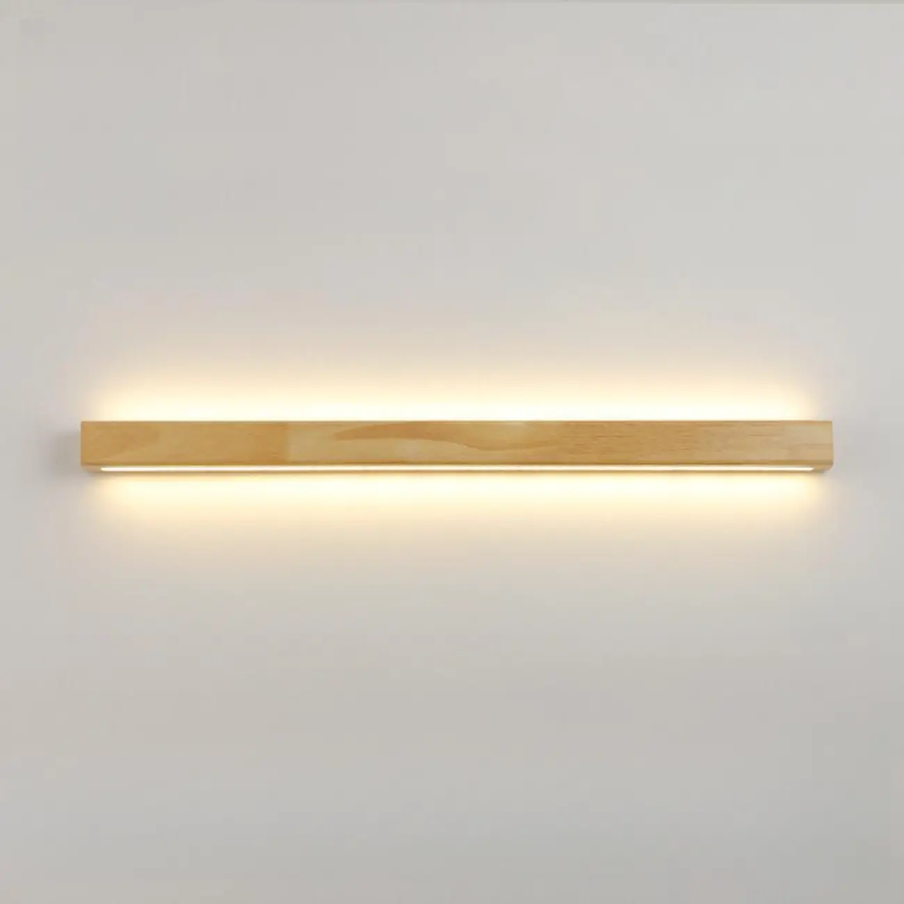 Modern Linear Wood LED Vanity Lights with Dual Shade