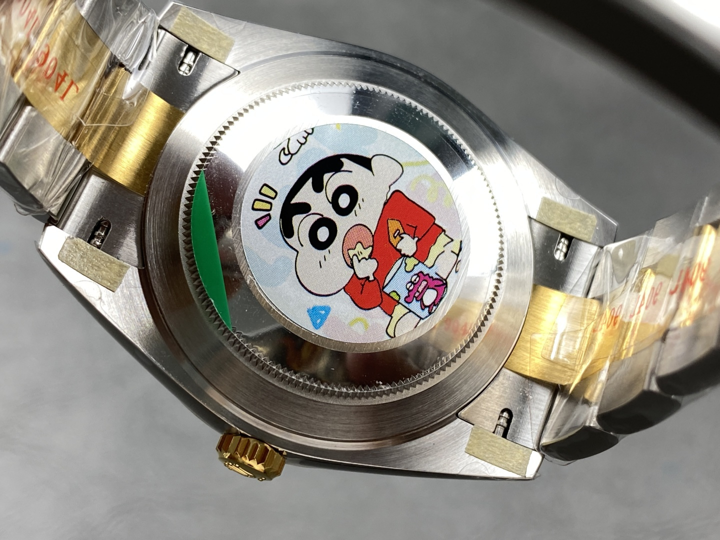 Rolex replica case back with Shin-chan protective sticker