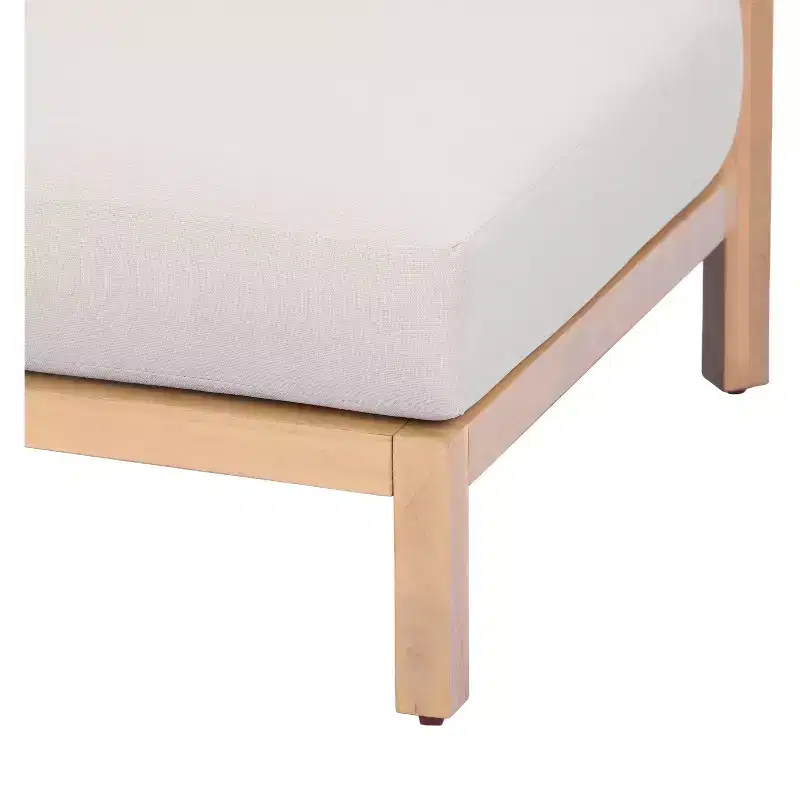 Christopher Knight Home Fabienne 73.23'' Modern Patio Acacia Wood 3-Seater Sofa with Woven Rope Backrest