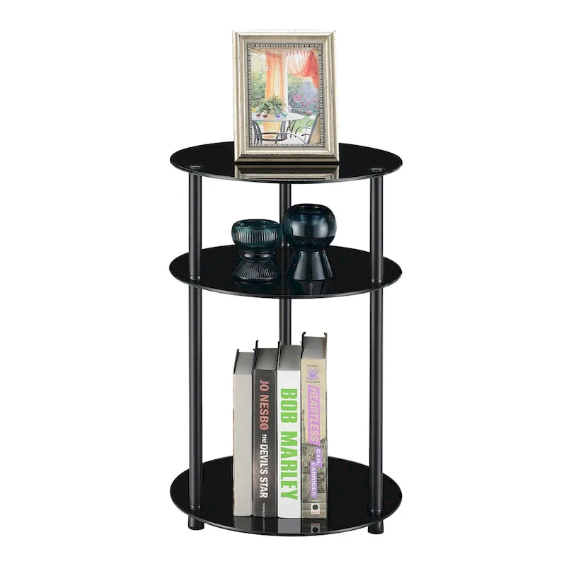 Convenience Concepts Designs2Go Classic Glass 3 Tier Round Table