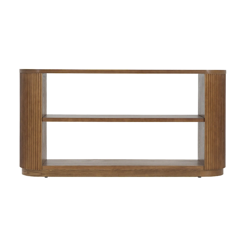 Modern Entryway Console Table - Slim Sofa Table with Open Shelf & Elegant Wood Grain, Multi-Functional Hallway Table