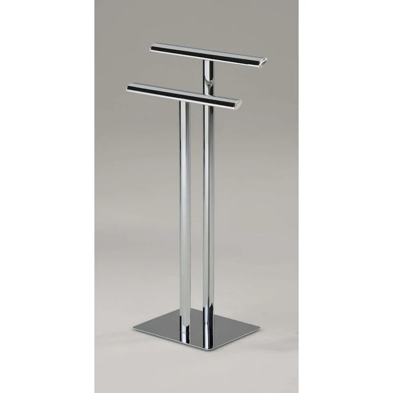 Metal Modern Free-Standing Towel Rack Stand, Chrome