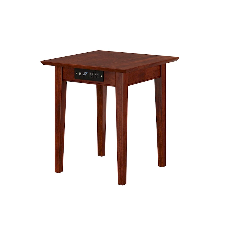 AFI Shaker End Table with Charger in Walnut