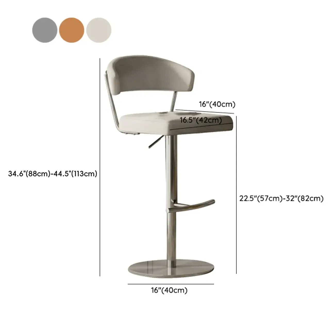 Modern Upholstered Leather Swivel Bar Stools with Adjustable Height