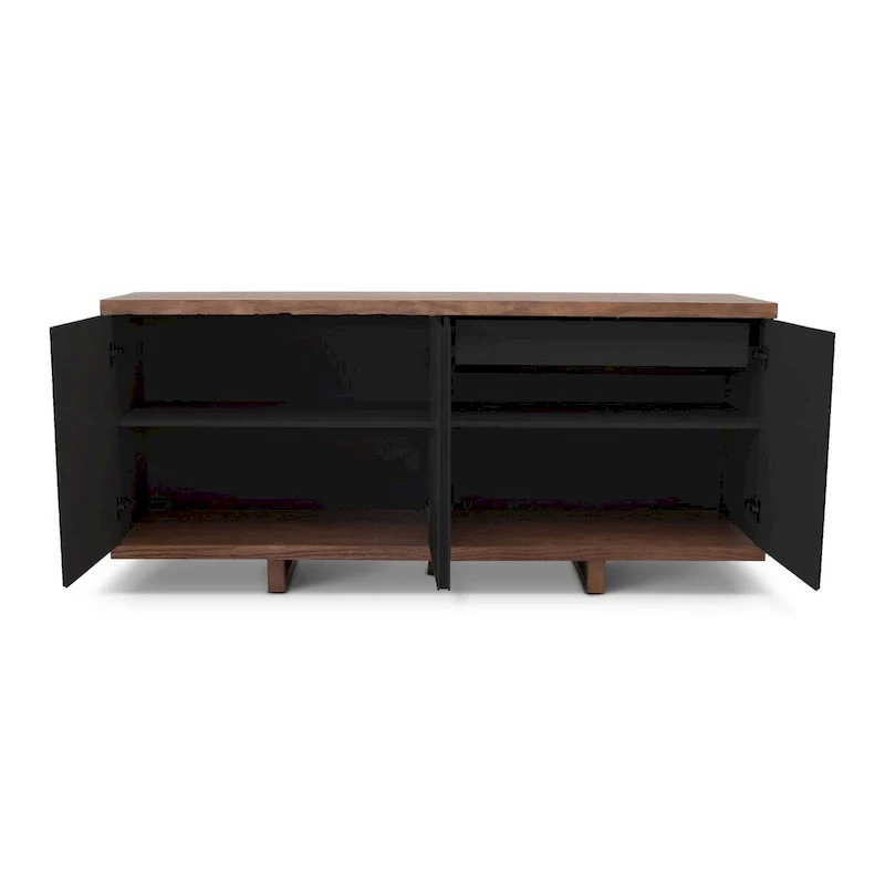 Off White & Walnut / Black & Walnut 4-Door Buffet Sideboard – 1 Person Assembly