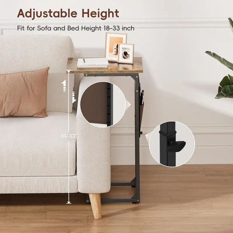 C Shaped End Table - 16D x 12W x 33H