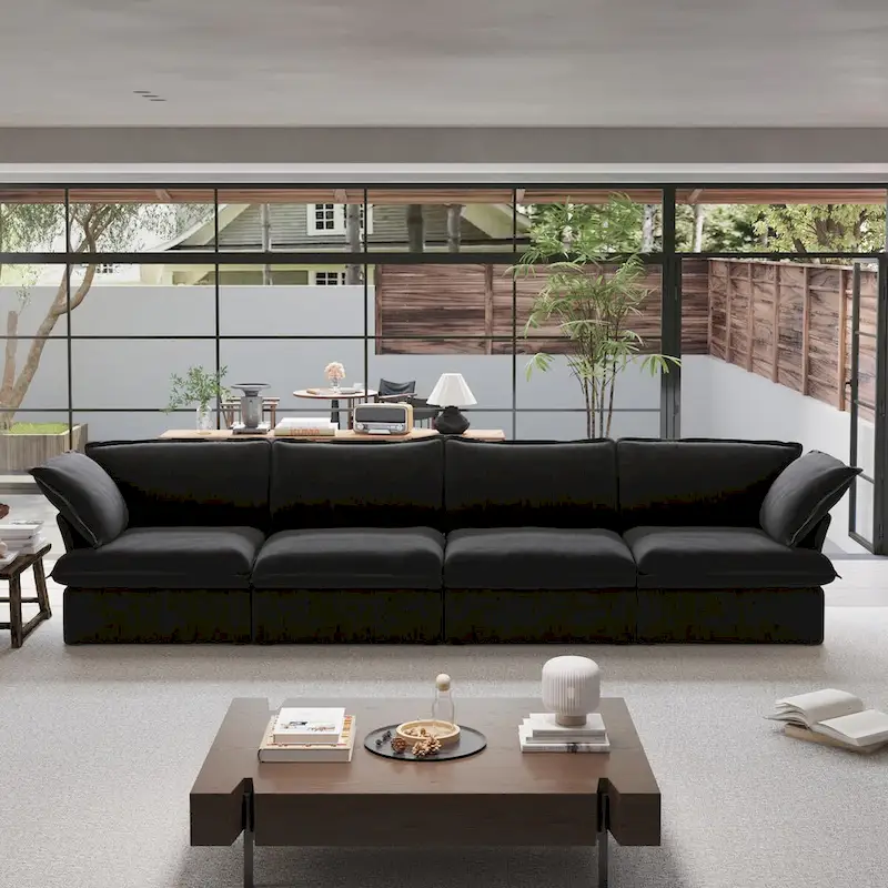 Modern Comfy Cloud Sofa Couch, Minimalist Down-Filled Sectional Sofas Couches, Cushion Covers Removable