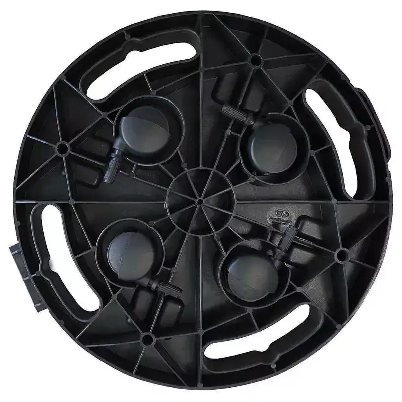 vidaXL Plant Trolley Set of 5 Black Polypropylene Medium Stackable