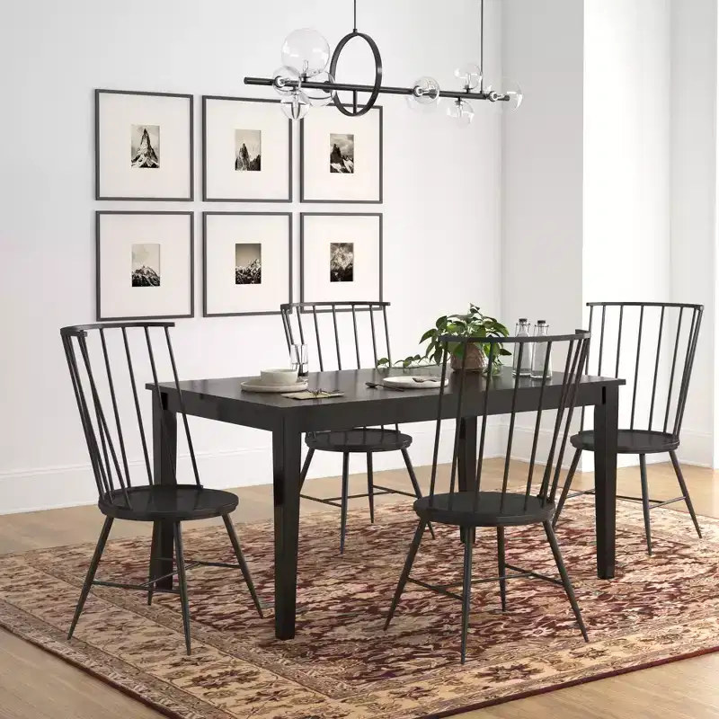 Salido Black Mixed Back Finish Dining Set - 5-Piece - iNSPIRE Q
