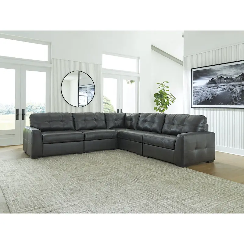 Signature Design by Ashley Brindley Pier Gray 5-Piece Sectional - 128W x 128D x 40H