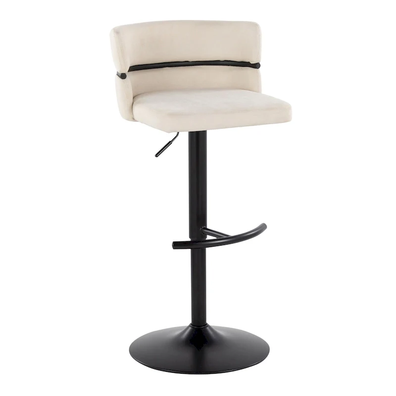 Adjustable Bar Stools with Rounded T Footrest Set of 2