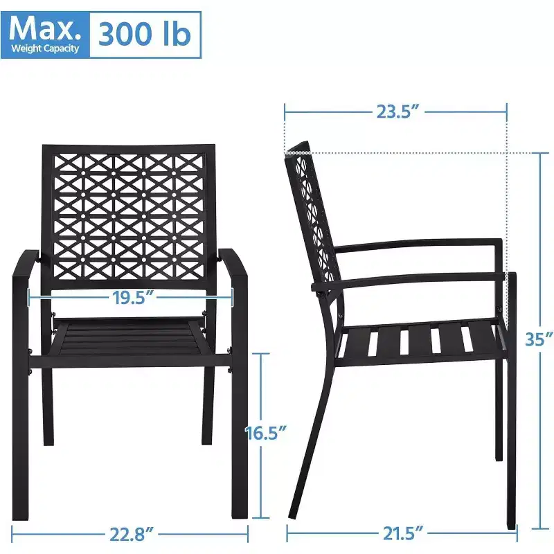 3-Piece Wrought Iron Bistro Set - Rust-Resistant Outdoor Table & Chairs for Patio, Balcony & Conservatory