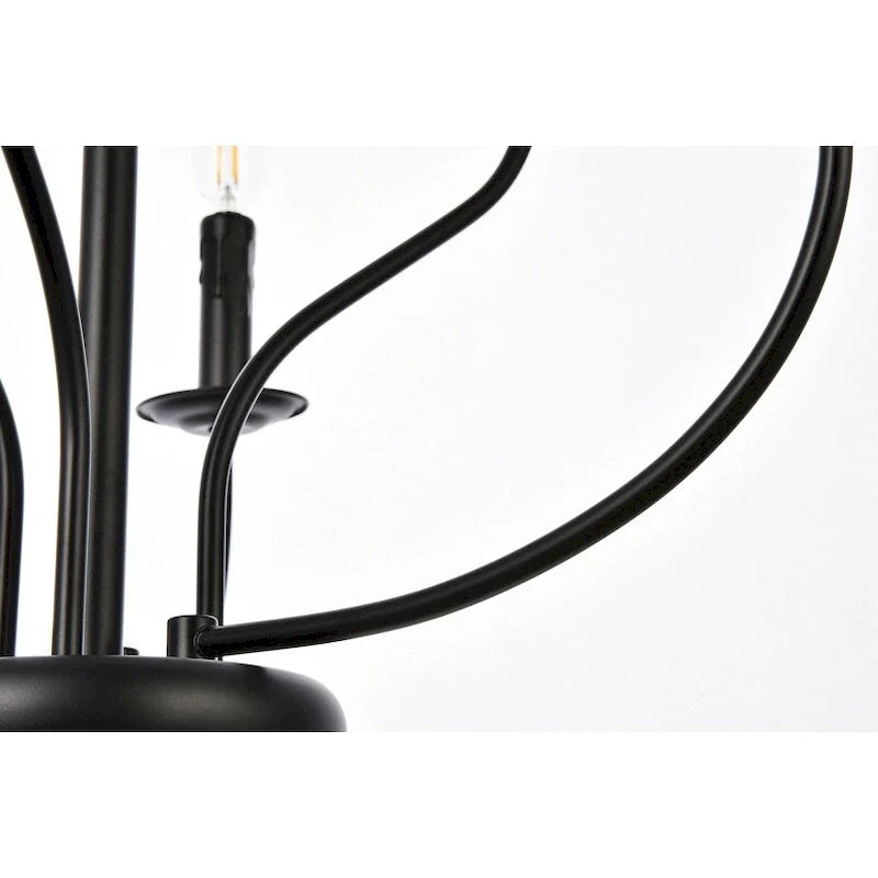 Wylda 6 Light Pendant in black - 24 Inch