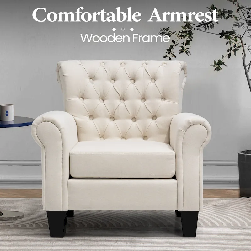 Accent Club Chair with Arms and Padded Seat