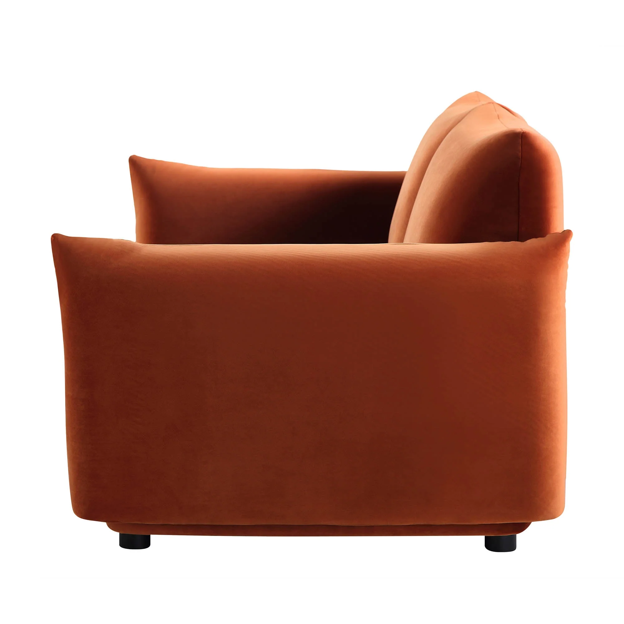 Two Seater Sofa, Rust Velvet