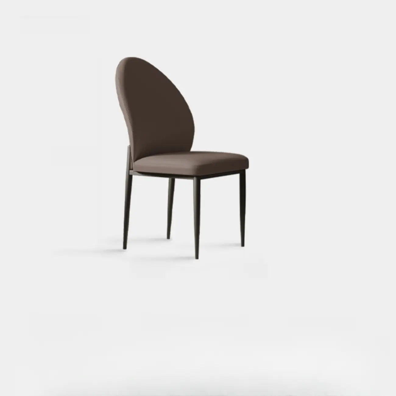 Modern Oval Back Faux Leather Armless Dining Chair