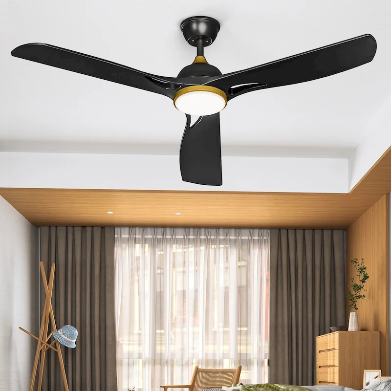 Moasis 56 ack Gold Ceiling Fan 3-Blade Modern Smart Reversible Ceiling Fan