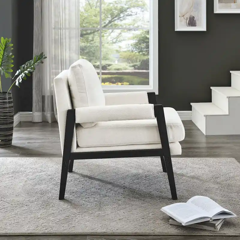 Roundhill Furniture Kelly Mid-Century Modern Chenille Upholstered Accent Armchair