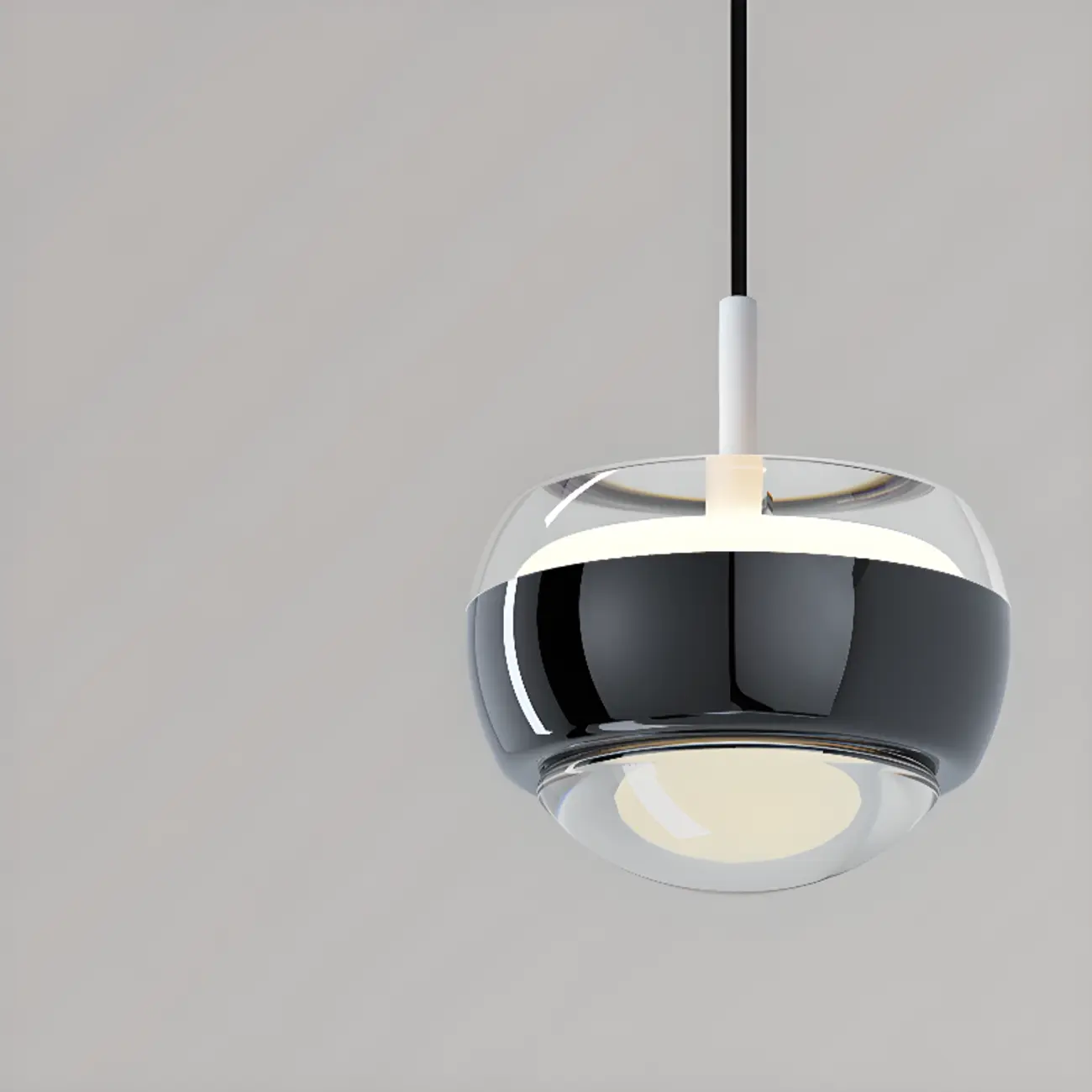 Clear Acrylic Metal Globe 2-Light  Pendant Light