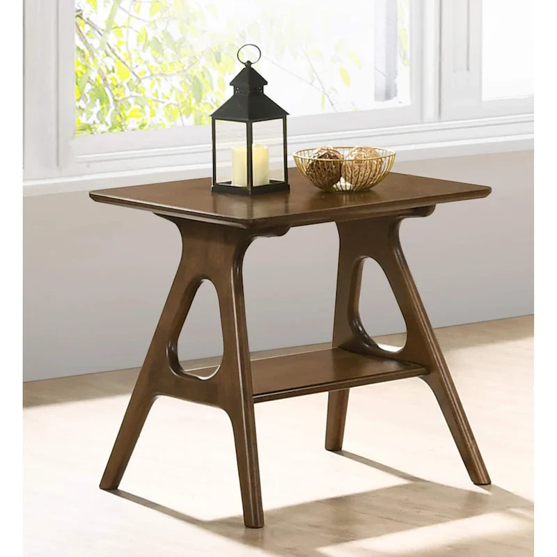 Mid-Century Modern Wood 3-Piece Coffee Table Set