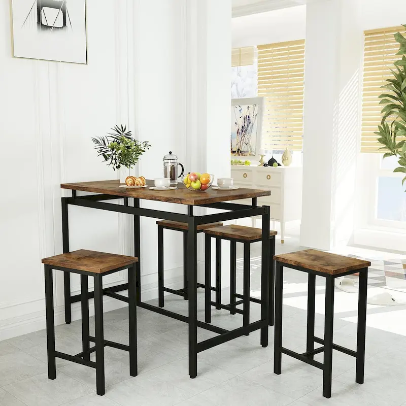 Mieres Modern Farmhouse Counter Height Pub 5-piece Dining Set