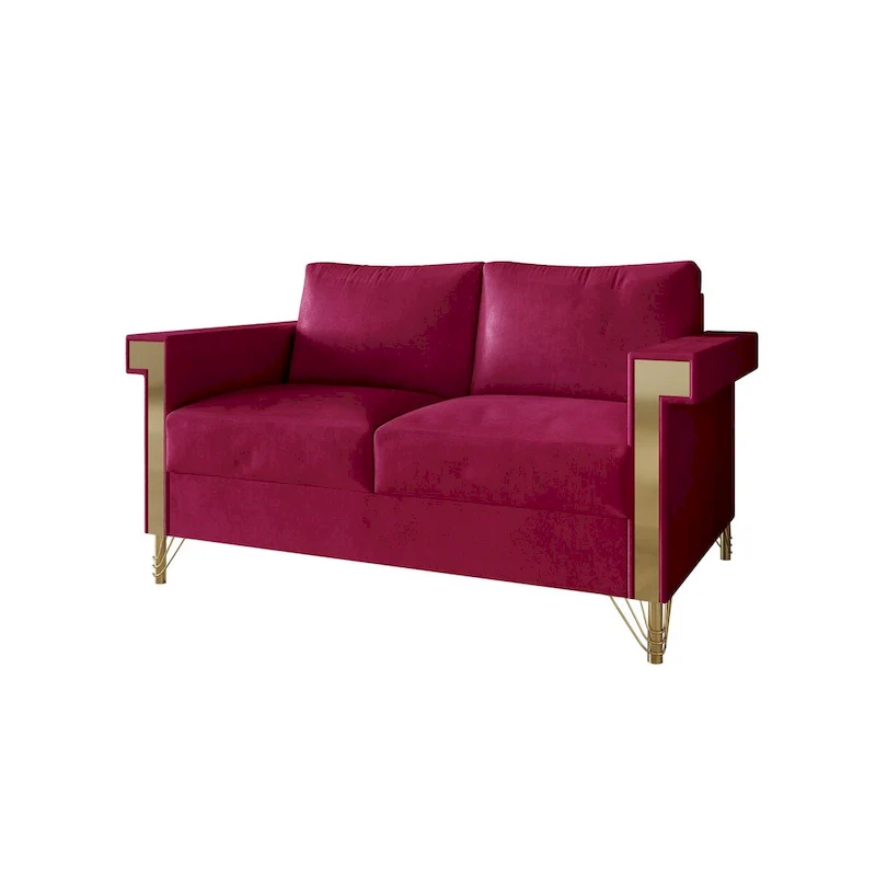 Glam Velvet Upholstered 2-Piece Living Room Set