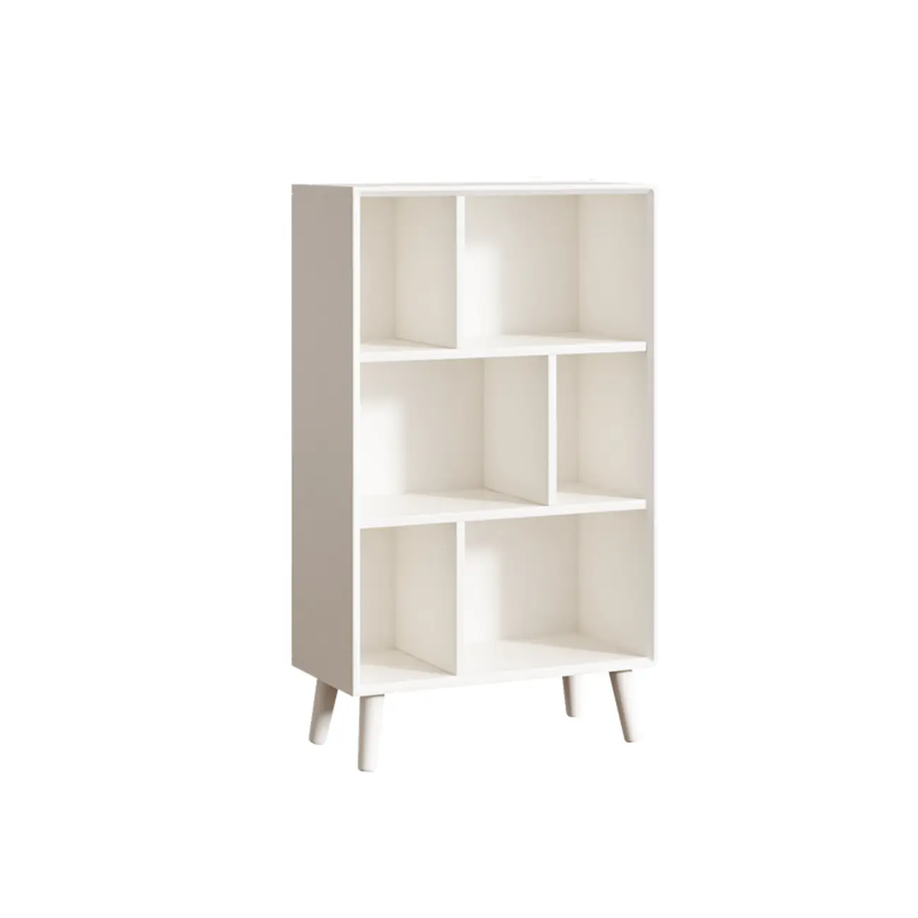 Modern Black Rubberwood Open Rectangle Bookcase