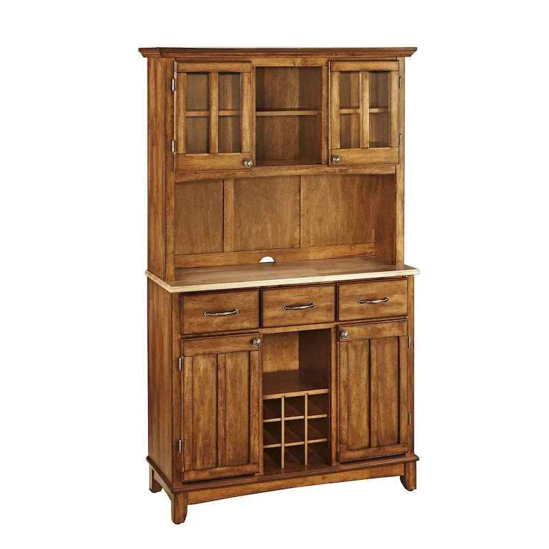 Homestyles Buffet Of Buffets Brown Wood Buffet with Hutch - 44 x 17 x 72