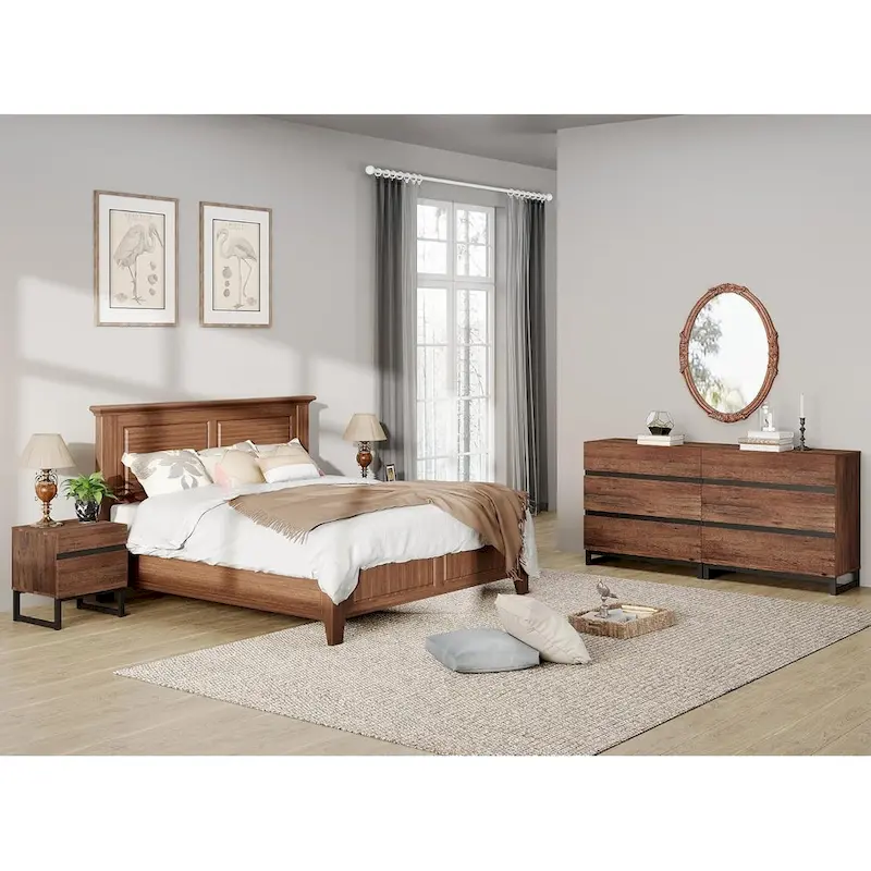 WAMPAT 3 Piece Dresser and Nightstand Sets