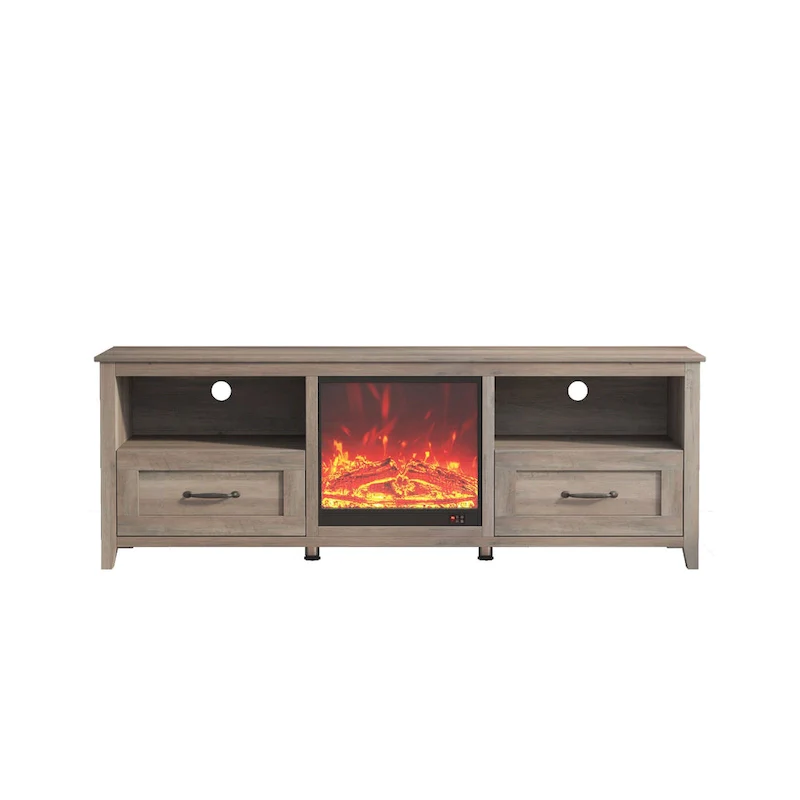 WESOME 70 Fireplace TV Stand Entertainment Center with 18 Electric Fireplace