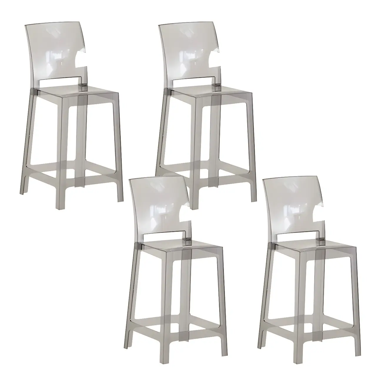 Modern Acrylic Smooth Elegant Circular Backrest Bar Stool