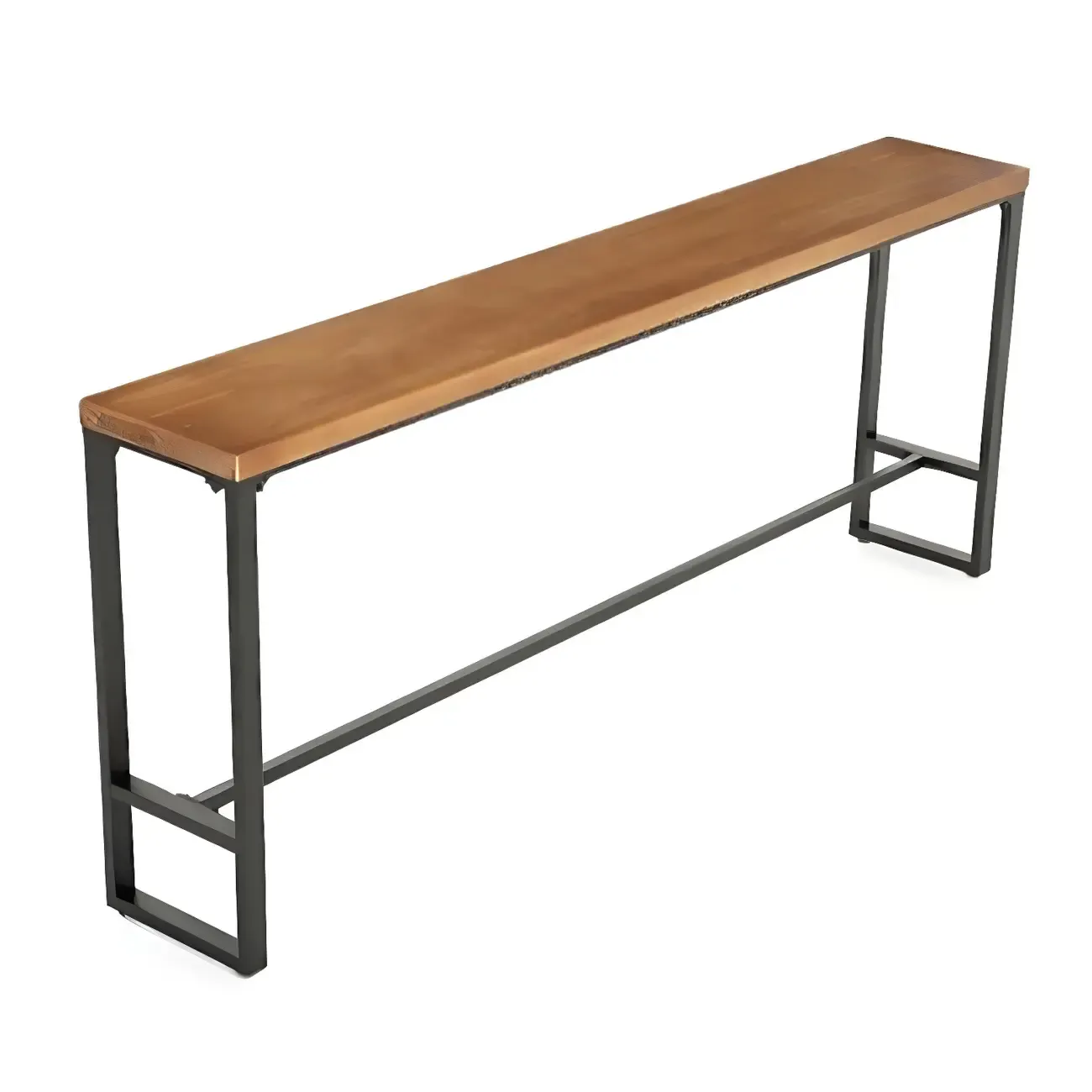 Rectangular Brown Wooden Bar Height Bar Set