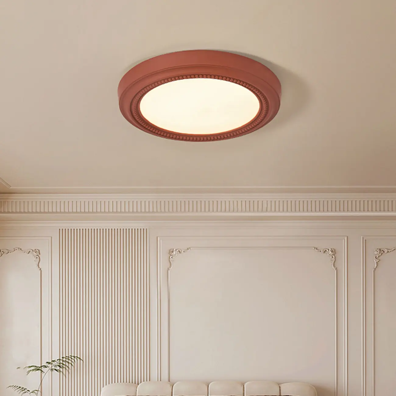 Elegant White Round Dimmable Flush Mount LED Ceiling Light