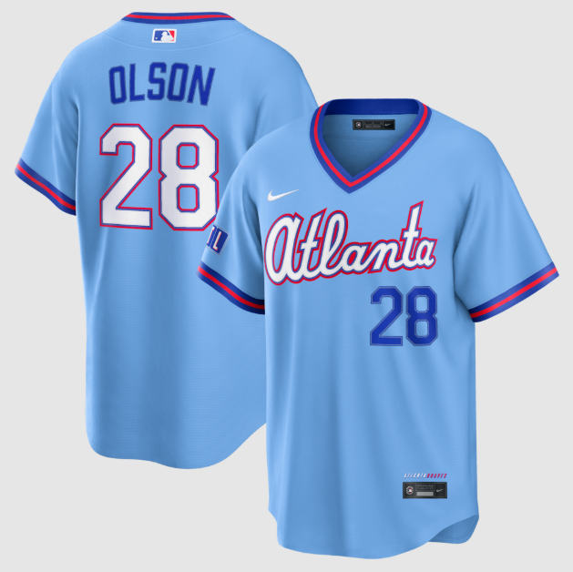 Atlanta Braves Matt Olson Powder Blue 2026 City Connect Stadium Jersey