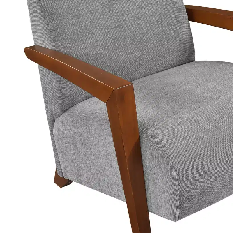 GDFStudio Nolan Mid-Century Modern Wood Chenille Upholstered Accent Chair