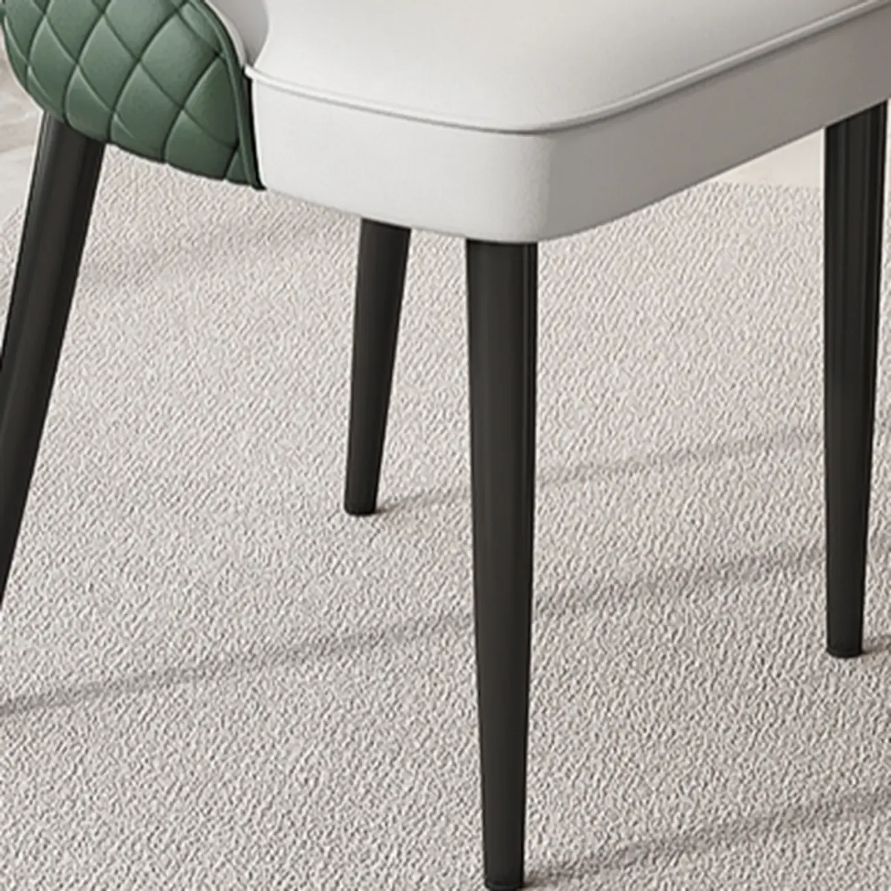 Faux Leather Dining Chair with High Back Sloped Arm