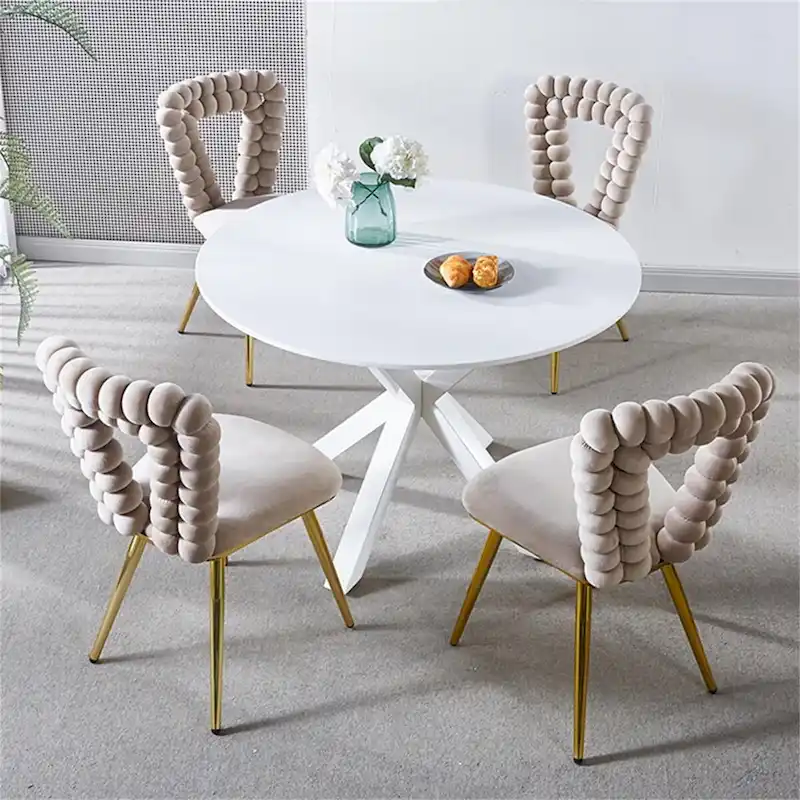 Modern Dining Chair with Metal Legs - 2 Pack