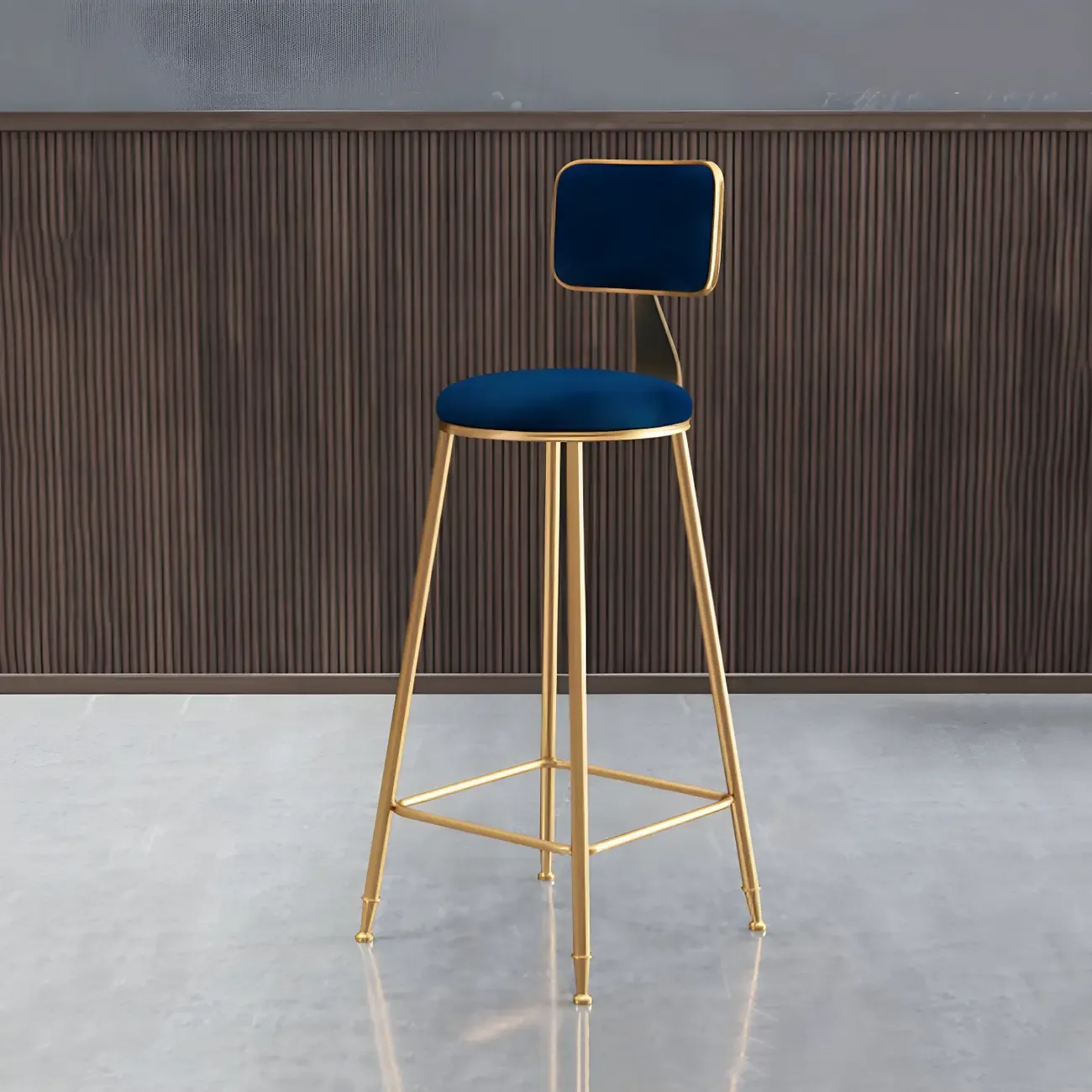 Round Velvet Upholstered Counter Bar Stools