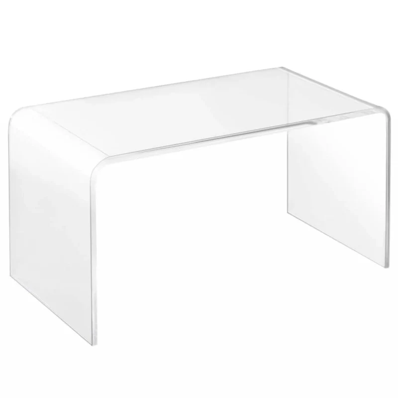 32 Long Rectangle All Acrylic 15mm Thick Waterfall Coffee Table, Clear